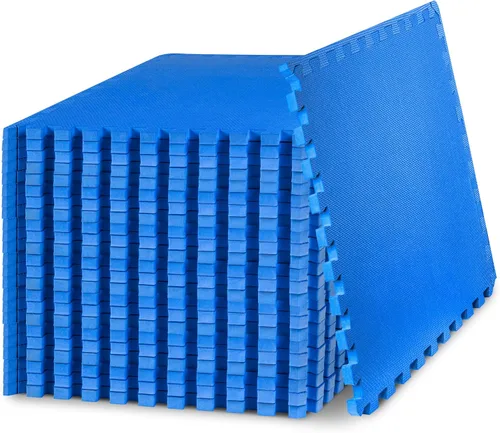 Miniatura 10 de ProsourceFit Alfombrilla de Ejercicio de Rompecabezas Extra Gruesa de ¾" y 1", Baldosas Entrelazadas de Espuma EVA para Suelo de Entrenamiento Gris