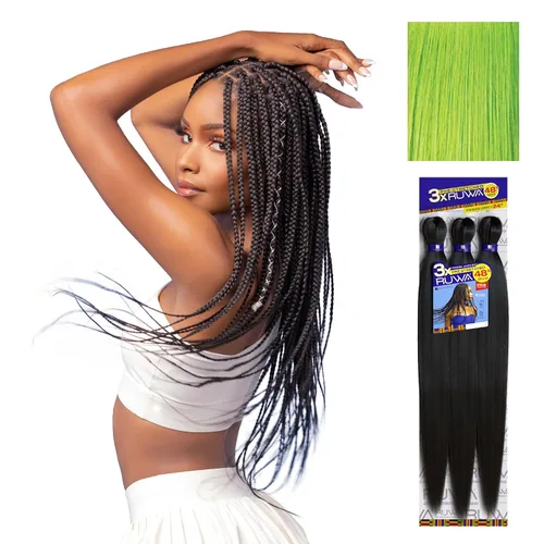 Miniatura 38 de Sensationnel Ruwa - Cabello trenzado preestirado, 3 x 48 pulgadas, repelente al agua, kanekalon, de secado rápido, sintético, sin picazón