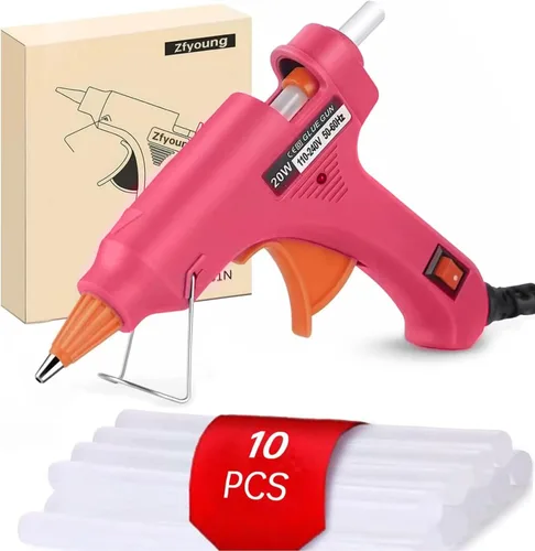 Miniatura 8 de Mini Pistola de Pegamento Caliente, Juego de Pistola de Pegamento de 10 Barras de Cola Caliente para Reparaciones Rápidas, Artista, DIY, Arte