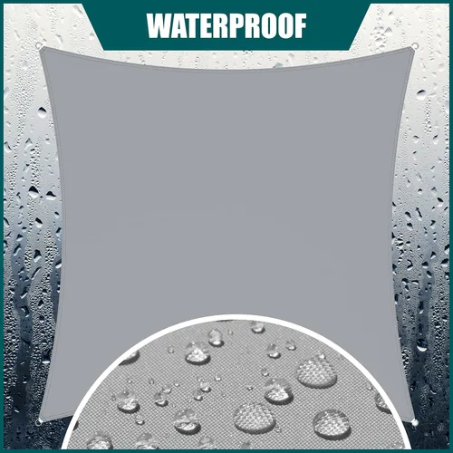 Miniatura 2 de Royal Shade Toldo Vela Solar Cuadrado Impermeable Gris de 14' x 14', Toldo Vela Solar UPF50+ 98% Bloqueo UV y Resistente al Agua rsTADS14, Patio
