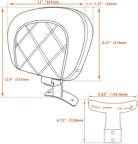 Miniatura 5 de FOVPLUE Respaldo de piloto, kit de almohadilla ajustable para respaldo del conductor para Harley Touring CVO Road Glide Road King Electra Glide