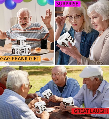 Miniatura 4 de Papel higiénico impreso TP Holy Poop You're 85 - Papel higiénico impreso con texto en inglés «Happy 85th Birthday» para la mejor broma, sorpresa