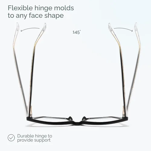 Miniatura 7 de CCVOO Lentes de lectura de moda para mujer, lectores de luz azul de gran tamaño, anteojos de tramposos, elegantes anteojos cuadrados de ojo de gato