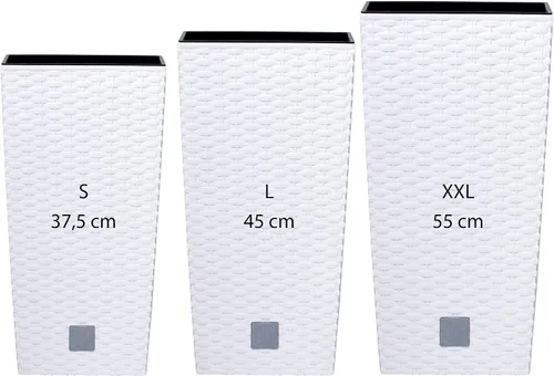 Miniatura 11 de WELLHOME - Juego de 3 macetas altas (11,4/26,6/49 litros), color antracita