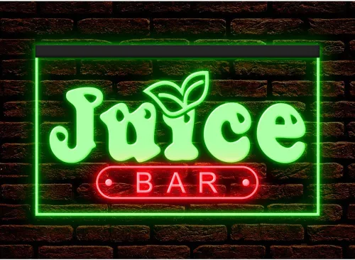 Miniatura 7 de 110034 OPEN Juice Bar Cafe Apple Orange Fruit Shop Display LED Letrero de neón con luz LED (12 x 8 pulgadas, morado)