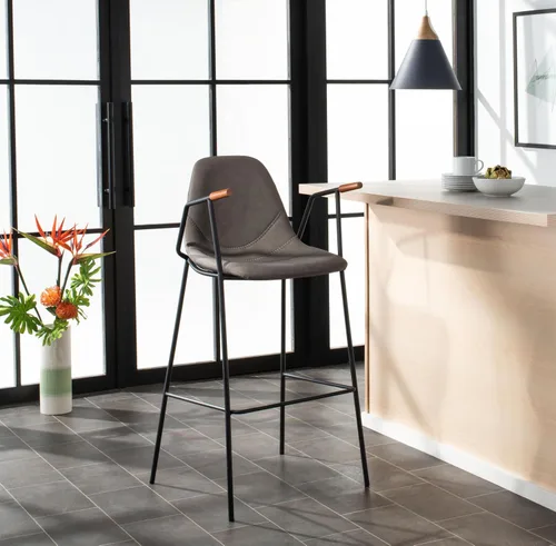 Miniatura 8 de Safavieh Home Collection Tanner Taburete de bar gris ceniza Mid-Century