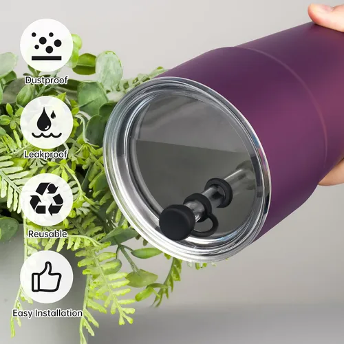 Miniatura 4 de NiHome Juego de tapones de silicona para derrames, apto para vaso YETI, accesorios para vasos con 4 tapas de pajilla, 4 tapones a prueba de fugas