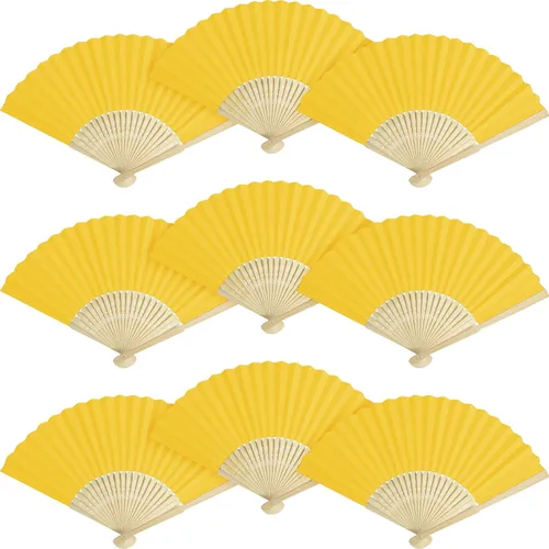 Miniatura 7 de 50 paquetes de abanicos de papel blanco ventilador de mano de bambú plegable ventilador de mano ventilador de papel plegable ventilador de papel