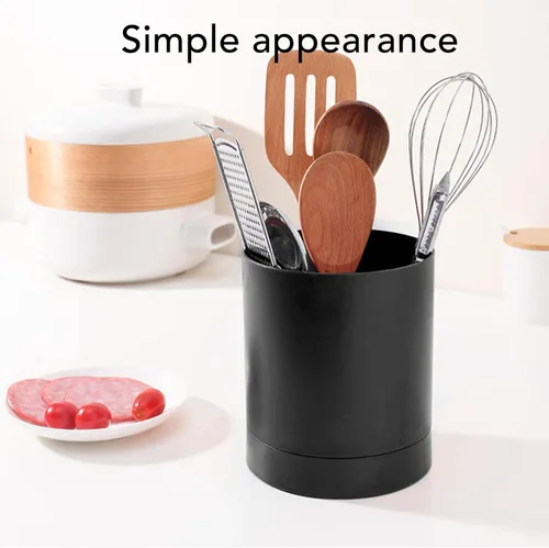 Miniatura 5 de Soporte para utensilios de cocina para encimera, giratorio de 360°, organizador de almacenamiento de utensilios de cocina, contenedor de plástico