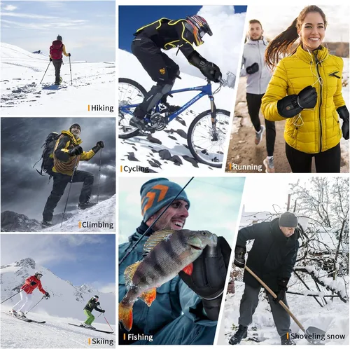 Miniatura 7 de Orznez Guantes calefactables, guantes de invierno para hombres y mujeres con 2 baterías de 2600 mAh, guantes térmicos impermeables para clima frío