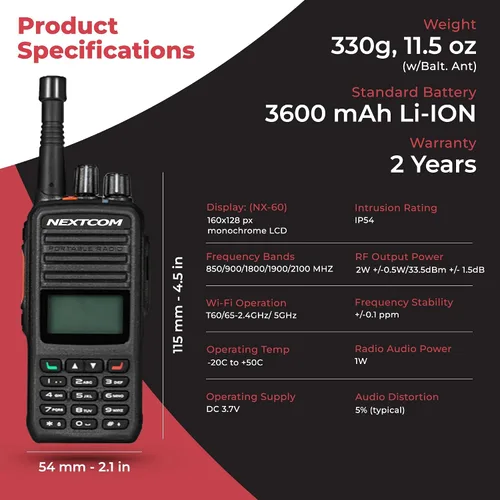 Miniatura 7 de 4G-LTE Nationwide Push to Talk por radio celular bidireccional incluyendo primeros tres meses de tiempo de aire