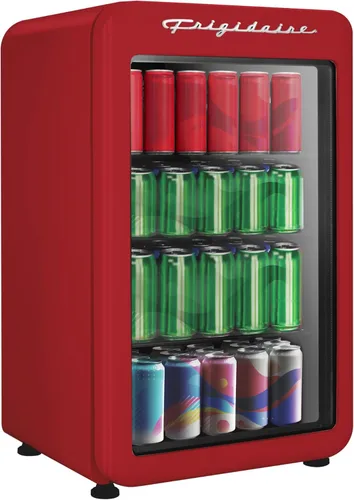 Frigidaire Refrigerador compacto retro con puerta de vidrio, refrigerador de encimera de 3.2 pies cúbicos, esquinas redondeadas, premium, para