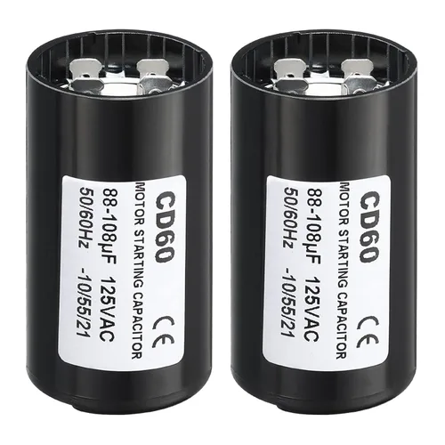 PATIKIL Condensador de arranque del motor, 2 unidades 88-108uF/Mfd 125V 50/60Hz CD60 Condensador de funcionamiento para arranque de motor eléctrico