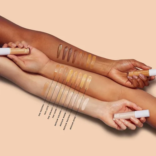 Miniatura 5 de e.l.f. - Corrector de camuflaje hidratante, cubre imperfecciones y ojeras, cobertura completa y ofrece un acabado satinado, vegano y libre de Latte