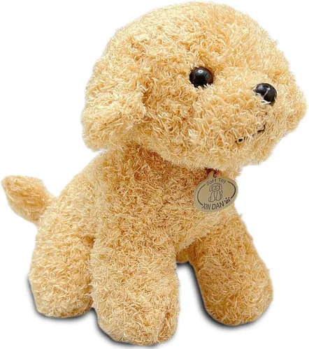 Miniatura 8 de Peluche de perro de peluche marrón, 10 pulgadas, lindos peluches de cachorro para niñas y niños, muñeca de peluche suave, juguetes de peluche