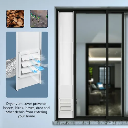 Miniatura 7 de Kit de ventana de ventilación de secadora para manguera de ventilación de secadora de 4 pulgadas de diámetro, kit de ventilación ajustable