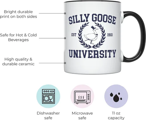 Miniatura 2 de YouNique Designs Silly Goose University - Taza de café de 11 onzas, regalos para papá de parte de la hija, regalos de elefante blanco para adultos
