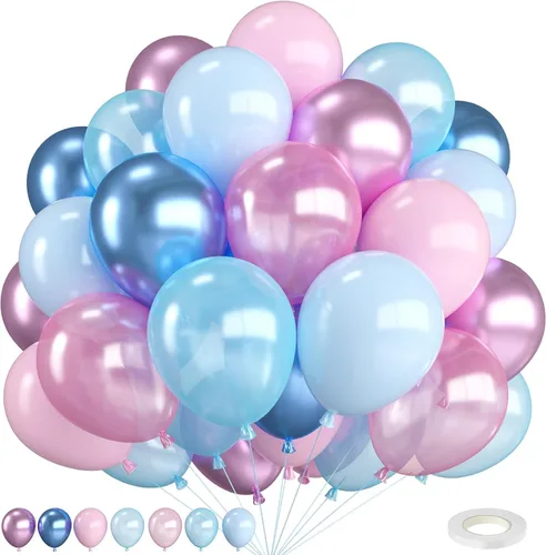 Miniatura 7 de Globos de látex azul marino, azul oscuro, verde y blanco, 12 pulgadas, con cinta para cumpleaños, baby shower, safari en la selva, decoraciones