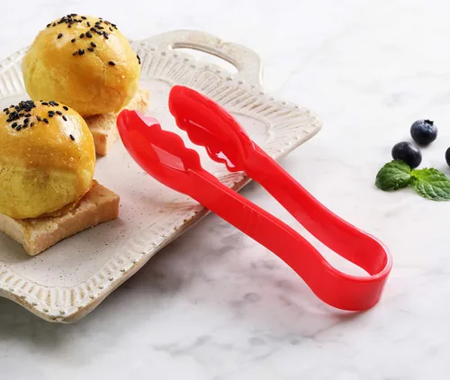 Miniatura 5 de New Star Foodservice 35728 Pinza utilitaria, plástico de alta temperatura, festoneada, 6 pulgadas, juego de 12, rojo Plástico de alta temperatura
