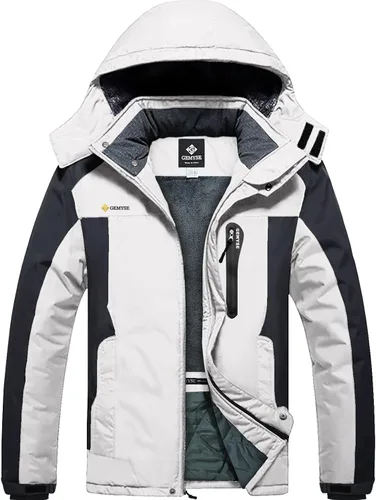 Miniatura 16 de GEMYSE - Chaqueta de esquí para hombre, impermeable, para invierno, con capucha, resistente al viento, cortavientos, para la nieve y la lluvia