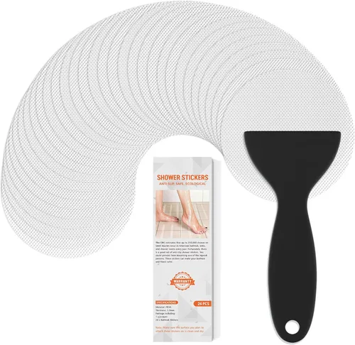 Miniatura 8 de Calcomanías antideslizantes para bañera, 24 calcomanías de ducha para tinas de baño seguras, calcomanías antideslizantes para bañera y rascador