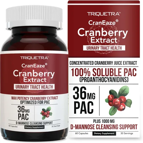 CranEaze®: Extracto de Jugo de Arándano Plus D-Manosa – 36 mg PAC, 100% PAC Soluble - Apoya la Salud del Tracto Urinario – Las Píldoras de Arándano