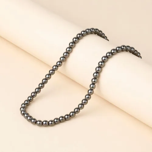 Miniatura 4 de Cuentas redondas sueltas de hematita negra natural de 0.236 pulgadas, poder curativo para hacer joyas, pulseras y collares