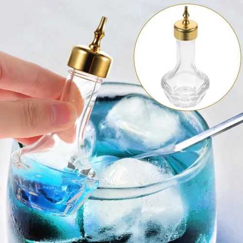 Miniatura 8 de UPKOCH Bitters Bottle - Vaso de 1.05 onzas con tapa dorada, herramienta de barra profesional para cócteles artesanales, uso antiguo y barman