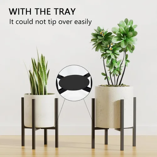 Miniatura 5 de Linpla Soporte de Metal Ajustable para Plantas de Interior y Exterior - Se Adapta a Macetas de 8 a 12 Pulgadas - Soporte para Macetas Moderno