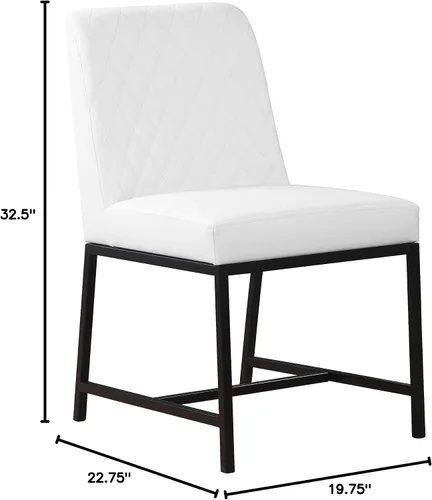Miniatura 3 de Meridian Furniture Bryce Collection Modern - Silla de comedor tapizada de piel sintética contemporánea con patas de metal negro mate, juego de 2