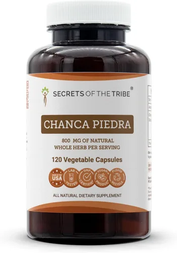 Secrets of the Tribe Chanca Piedra 120 Cápsulas, Hecho con Cápsulas Vegetales y Chanca Piedra (Phyllanthus niruri) Hierba Seca (120 Cápsulas)