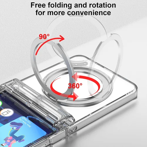 Miniatura 3 de Funda magnética diseñada para Samsung Galaxy Z Flip 6/5 con protección de bisagra, protector de pantalla y soporte [compatible con MagSafe], funda