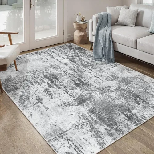 Miniatura 48 de Ciicool Alfombra de pasillo lavable de 2 x 6, alfombra moderna abstracta para pasillo, antideslizante, delgada, ligera, con estampado gris marino