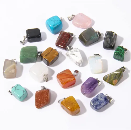 Miniatura 6 de Cadikez 12 piezas colgantes de cruz de piedra natural, cristales curativos de cuarzo chakra reiki colgantes de piedras preciosas dijes a granel