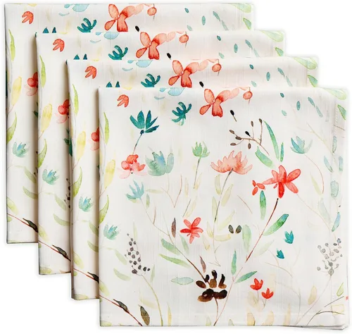 Miniatura 93 de Maison d' Hermine Happy Florals - Juego de 4 servilletas 100% algodón suave y cómodo perfectas para cenas familiares, bodas, fiestas de cóctel, 063