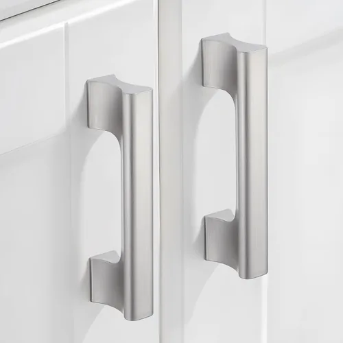 Paquete de 10 manijas de gabinete de cocina de níquel cepillado de 3 pulgadas, tiradores de cajón plateados para armario, aparador, accesorios