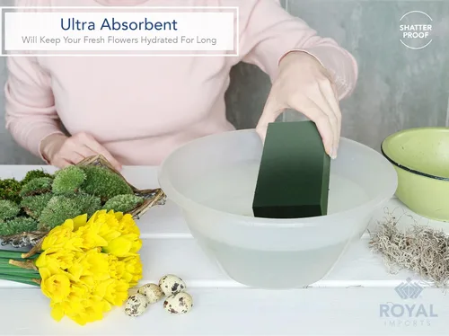 Miniatura 7 de Paquete de 2 bloques de espuma floral (9 x 4.3 x 3.1 pulgadas) para arreglos florales, espuma de floristería húmeda y seca para flores frescas
