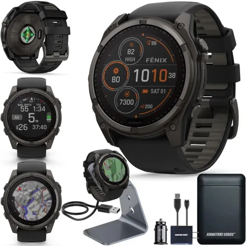 Miniatura 9 de Garmin Fenix 8 Premium - Reloj inteligente multideporte GPS para correr, 43 mm AMOLED, clasificado para buceo, linterna incorporada Titanio DLC