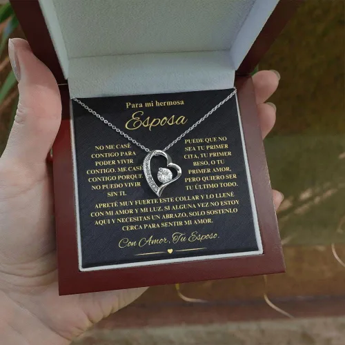 Miniatura 3 de LEXPO Para Mi Hermosa Esposa - Collar Regalo Personalizado Para Esposa, Novia, Pareja, Amor, Aniversario, Cumpleaños, Celebración - FL237P