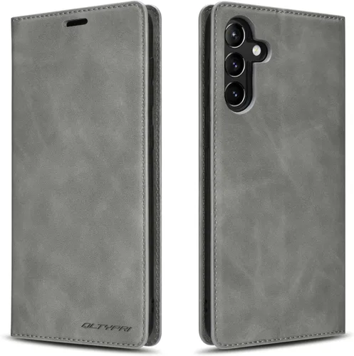 Miniatura 21 de QLTYPRI Para Samsung Galaxy A14 Case Premium PU Leather Simple Wallet Case [Ranuras para tarjetas] [Soporte manos libres] [Cierre magnético] Funda