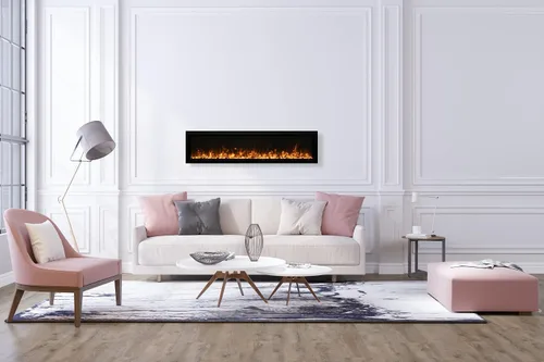 Miniatura 7 de Remii WM - Chimenea eléctrica extra delgada de 55 pulgadas, calentador de chimenea eléctrico delgado montado en la pared con control remoto