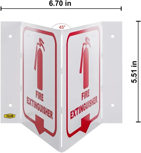 Miniatura 3 de Mantente seguro con nuestro letrero de extintor de incendios plegado que cumple con la normativa OSHA, 5 x 7 pulgadas, aluminio de 0.039 pulgadas