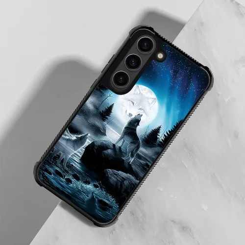 Miniatura 280 de CARLOCA Funda compatible con Samsung Galaxy S22 Ultra, diseño gráfico de Star Howling Wolfs Samsung Galaxy S22 Ultra, diseño gráfico, a prueba