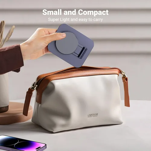 Miniatura 9 de UGREEN Soporte magnético para teléfono compatible con soporte MagSafe para escritorio, diseño ergonómico ajustable, soporte de aluminio para Gris