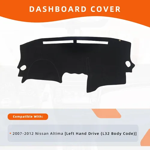 Miniatura 2 de Alfombrilla Protectora para Salpicadero Compatible con Nissan Altima 2012-2007 (Código de Cuerpo L32, Sin Modelos HUD), Alfombrilla Antirreflejos