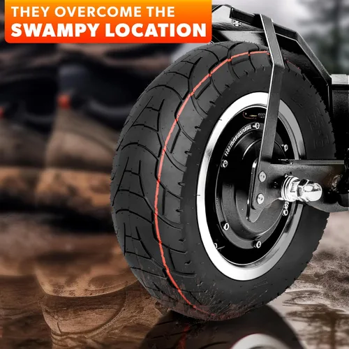 Miniatura 9 de Tubo de neumático de scooter 80/65-6 para todas las estaciones – Reemplazo de neumáticos de scooter eléctrico de 10 x 3 pulgadas con banda