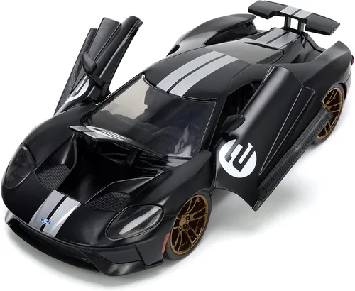 Miniatura 6 de Jada Toys Big Time Muscle 1:24 2017 Ford GT - Coche fundido a presión con rayas negras/blancas, juguetes para niños y adultos