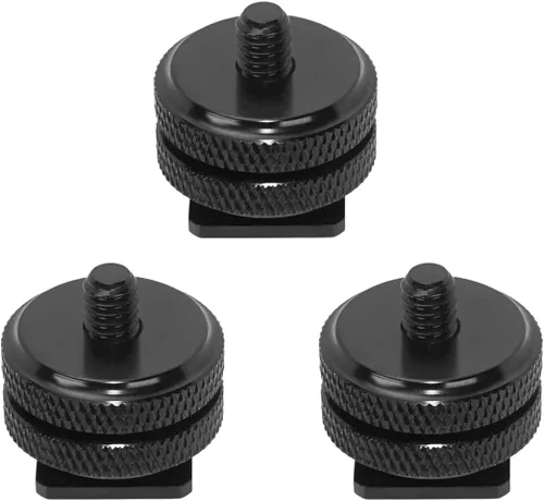 SIOTI Soporte para zapata caliente para cámara, 3 paquetes, aleación de aluminio, tratamiento de oxidación, compatible con montaje general de zapata