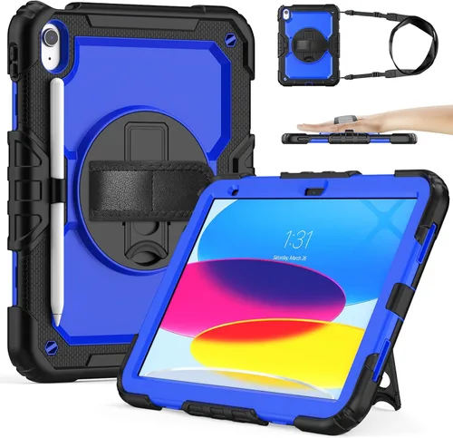 Miniatura 16 de SIBEITU Funda compatible con iPad de 9ª/8ª/7ª generación con protector de pantalla para bolígrafo, funda para iPad de 10.2 pulgadas, funda