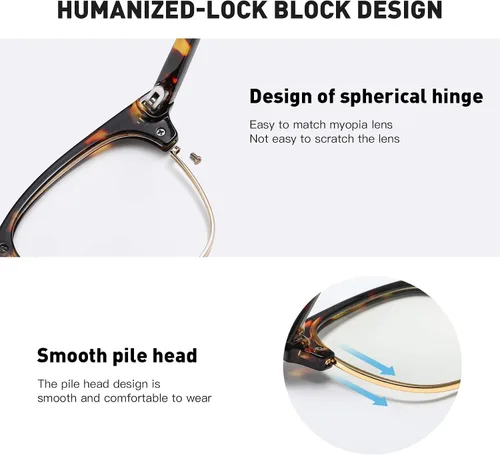Miniatura 3 de Gafas de bloqueo de luz azul para mujer/hombre, lentes de luz azul para computadora para mujer/hombre A07-marco de tortuga
